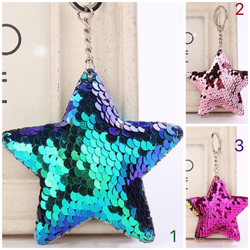 Keychains Star Sequins